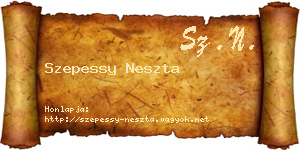 Szepessy Neszta névjegykártya